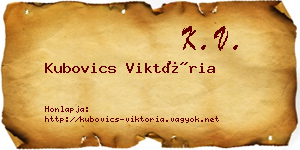 Kubovics Viktória névjegykártya